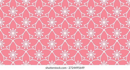 Patrón sin fisuras de flores de Sakura rosa. Patrón sin fisuras con flores de sakura rosa. Diseño floral de inspiración japonesa para impresión textil, Fondos de pantalla, papel de regalo y diseño de superficies.