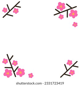 Pink Sakura Frame for decoration