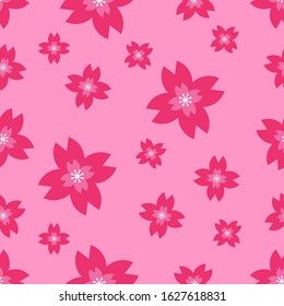 pink sakura vector background seamless pattern