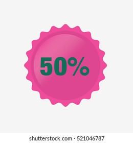Pink Sale Tag 50 Percent Icon