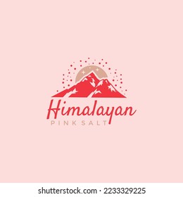 Pink Salt himalayas himalayan mountain logo vector image