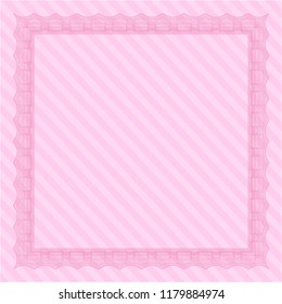 Pink Sample certificate or diploma. Good design. Detailed. With quality background. 
