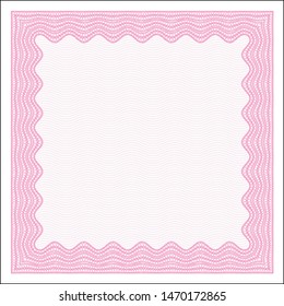 Pink Sample certificate or diploma. Money Pattern. Customizable, Easy to edit and change colors. With complex background. 