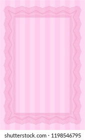 Pink Sample certificate or diploma. With quality background. Detailed. Lovely design. 