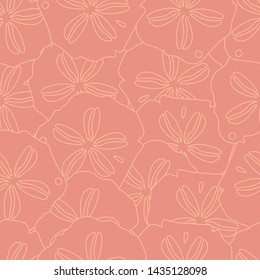 Pink sand dollar Seamless vector pattern. Hand drawn elements make up this unique pattern. Perfect for fabrics, towels, pillows, scrapbooking, gift wrap and more!    