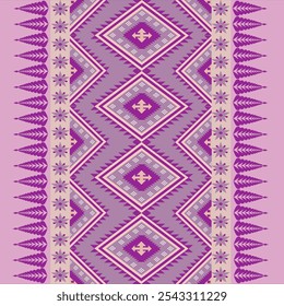 The pink sarong is designed with a geometric pattern that blends perfectly and is eye-catching in terms of fabric. Clothes or decorations Vector illustration