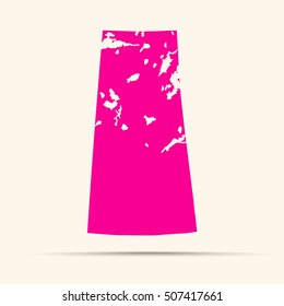 Pink Saskatchewan Map Illustration