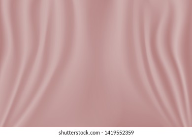 Pink Satin Silk. Cloth Fabric Textile with Wavy Folds. Abstract Texture Background. Crease Fabric.