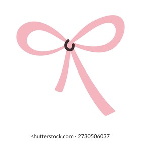 Pegatina de lazo de cinta de satén rosa