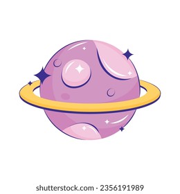 pink saturn design vector isolated