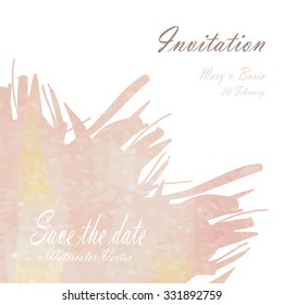 Pink save the date invitation card