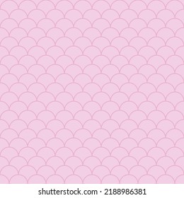 Pink scales seamless pattern. Arch ornament vector design.