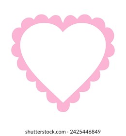 Pink Scalloped Edge Heart Frame