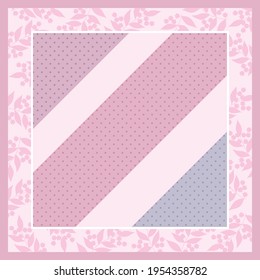 pink scarf with border flower pattern design