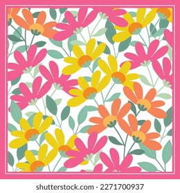 pink scarf with flower pattern design