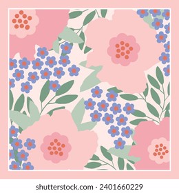 pink scarf with flower pattern design