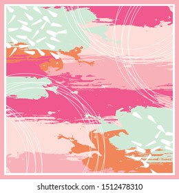 pink scarf pattern with abstract design