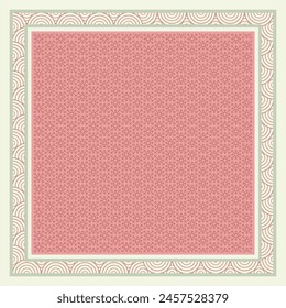 Diseño de patrón de bufanda rosa con adorno de combinación. Motivo de bufandas de seda