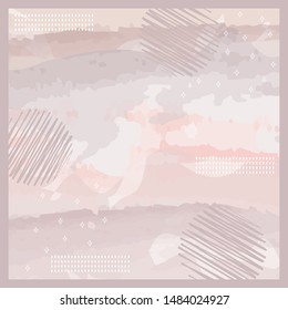 pink scarf pattern with watercolor effect design