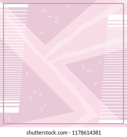Pink scarf with triangle pattern. Hijab fashion