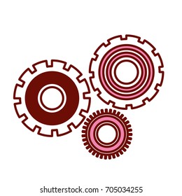 pink and scarlet red sections silhouette of set of pinions vector illustration