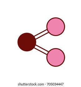 pink and scarlet red sections silhouette of network symbol icon vector illustration