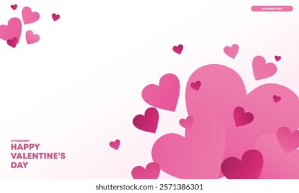 Pink scattered hearts Valentine's Day background, perfect for romantic designs, celebrations, and creative projects.