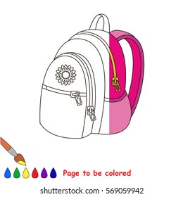 The Pink School Bag, the coloring book to educate preschool kids with easy gaming level, the kid educational game to color the colorless half by sample.