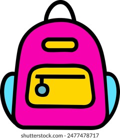 Pink school bag so cute for design your artwork.