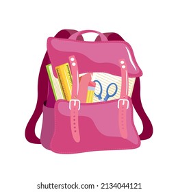 bolsa de colegio rosa con fondo blanco
