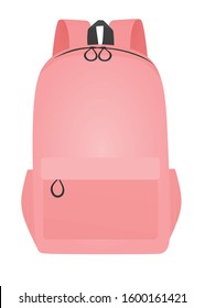 Pink  school bag. vector illustration