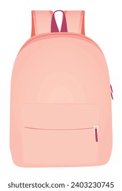 Pink school bag. vector illustration