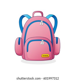 Pink School Bag Vector Isolated Stock Vector (Royalty Free) 601997312