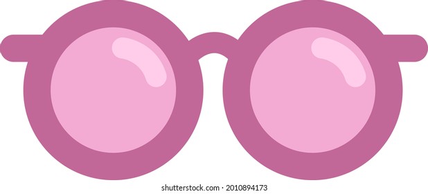 Pink school glasses, illustration, vector on a white background.
