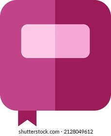 Cuaderno de escuela rosa, ilustración, vector sobre fondo blanco.