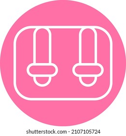 Pink school purse, illustration, vector on a white background.