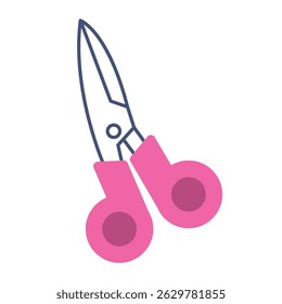 Ícone de tesoura cor-de-rosa. Ilustração vetorial