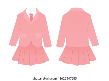Pink school uniform. vector illustration 