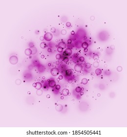 Pink science cell particles background. Chemistry and biology, medicine scientific, molecular research. Virus or causative agent microscope view. Vector illustration