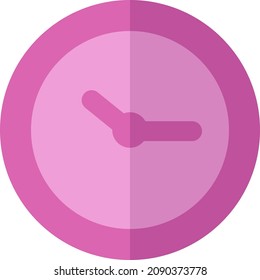 Pink science clock, illustration, vector, on a white background.