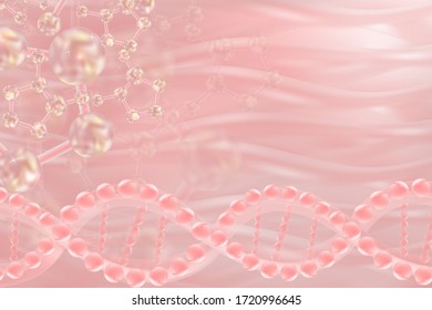 Fondo de concepto científico rosa con espacio de copia, vector de ilustración.
