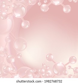 Fondo de concepto científico rosa con espacio de copia, vector de ilustración.	