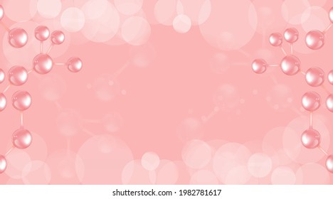 Fondo de concepto científico rosa con espacio de copia, vector de ilustración.	