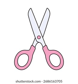 Vector aislado de la ilustración de las tijeras rosadas