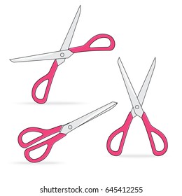 pink scissors sharp isolated on white background