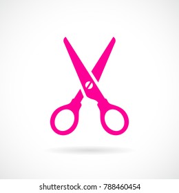 Pink scissors vector pictogram