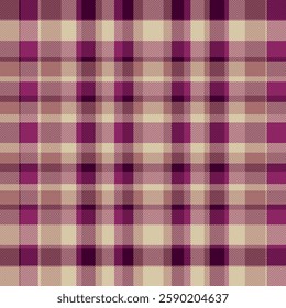 Pink Scotland textile seamless pattern. Fabric texture check tartan plaid. Abstract geometric background for cloth, card, fabric. Monochrome graphic repeating design. Modern squared ornament.