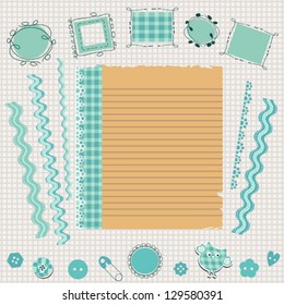 pink scrapbook kit with cute elements