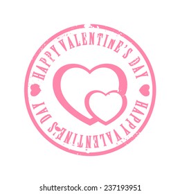 Pink scraped Valentine's day stamp abstract grunge illustration