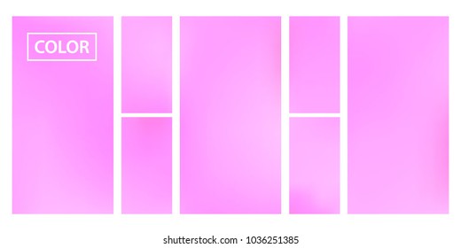 Pink screen gradient set with modern abstract backgrounds. Colorful fluid cover for poster, banner, flyer and presentation. Template with screen gradient set for screens and mobile app. Soft color.